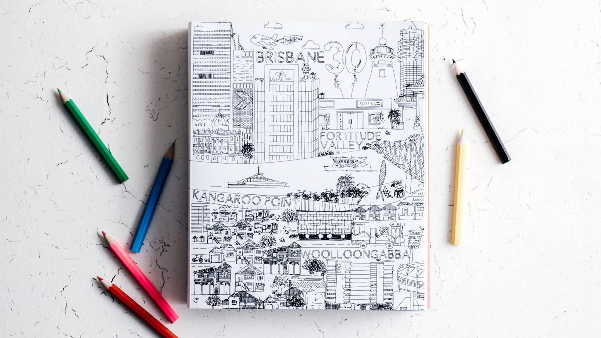 DAIS - Ten Year Project (2010 - 2019) Photo of colouring in page in book