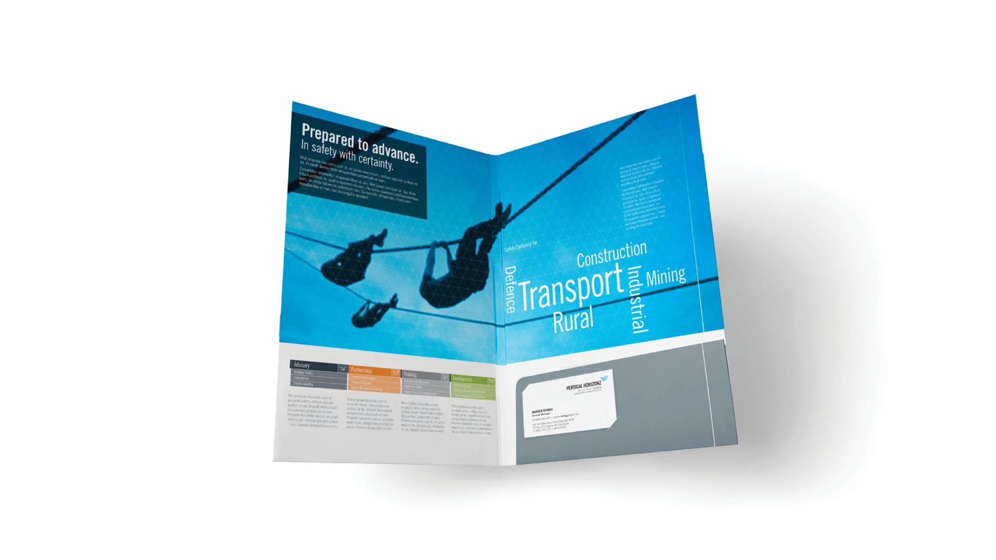 Vertical horizons collateral design examples brochure