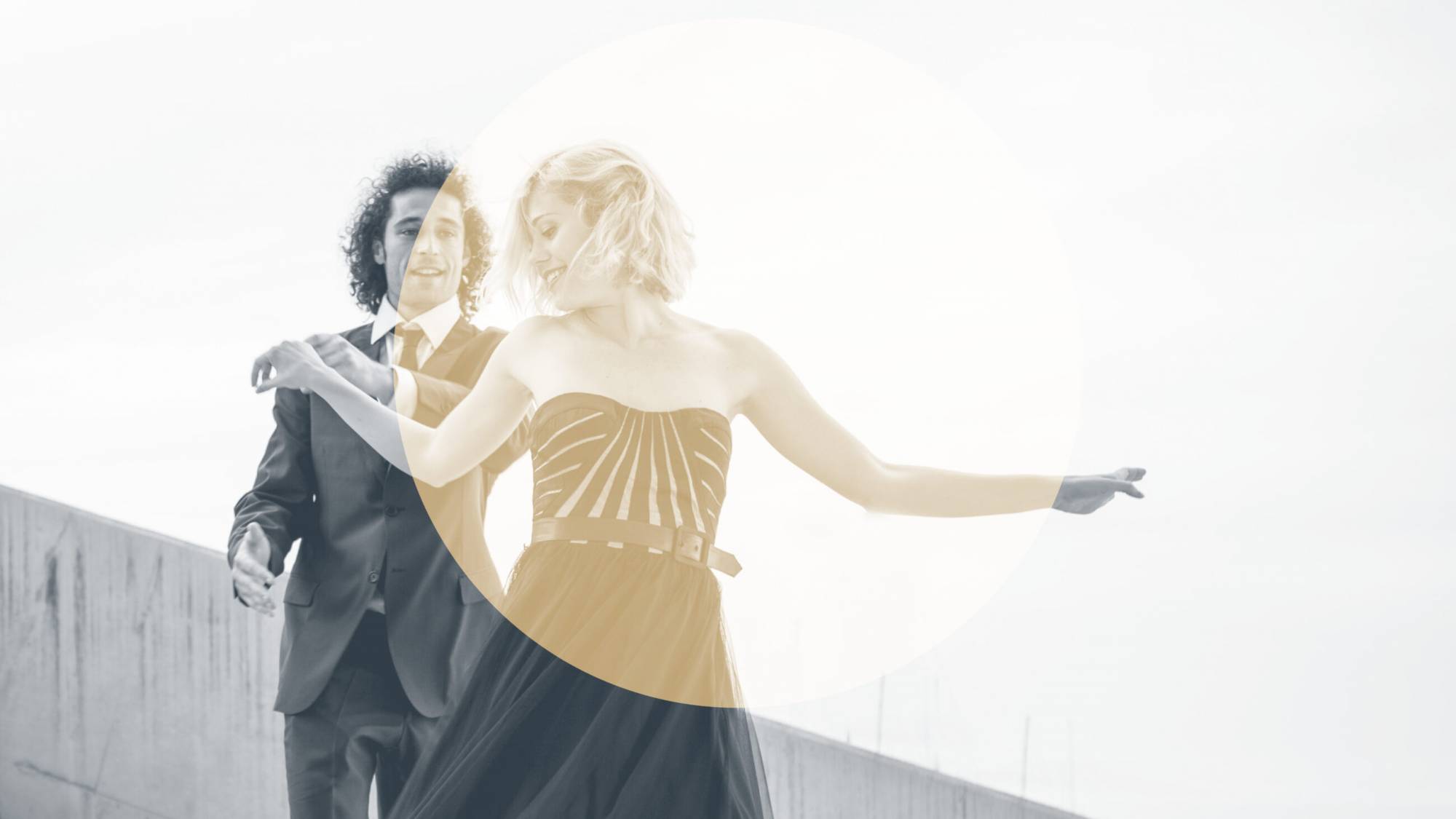 A man and woman dancing in formal attire- internal culture