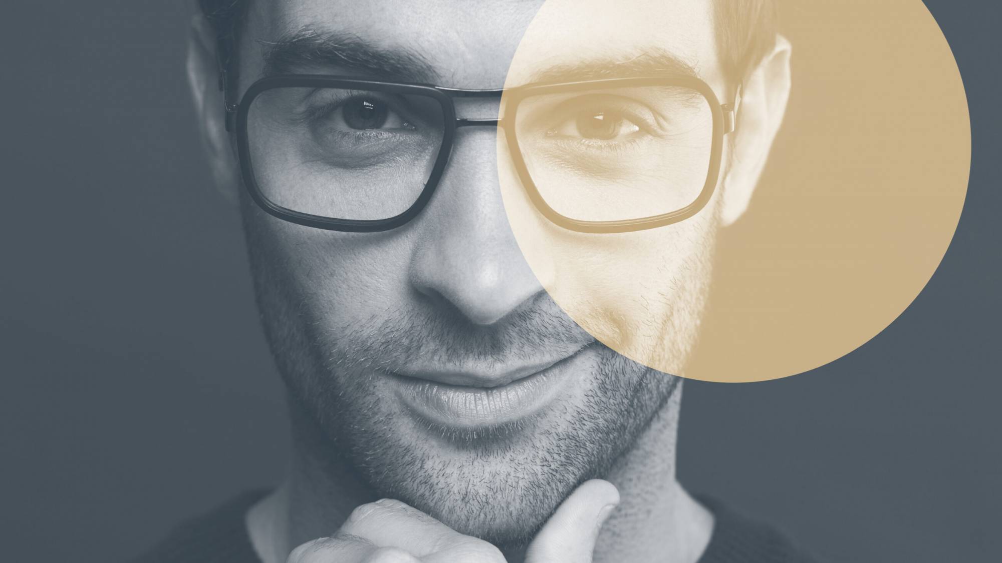 Close up of a mans face with hand on jaw-internal culture