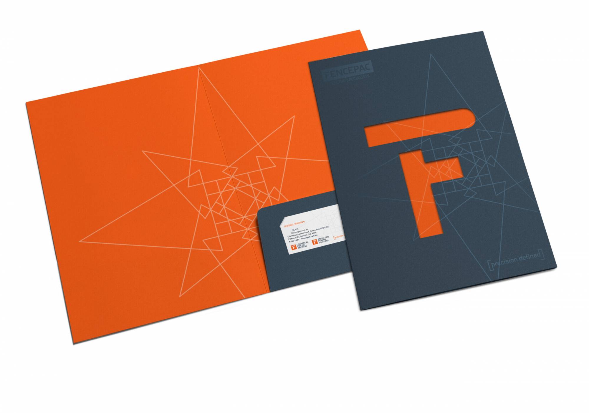 Collateral design and product from new brand development for Fencepac