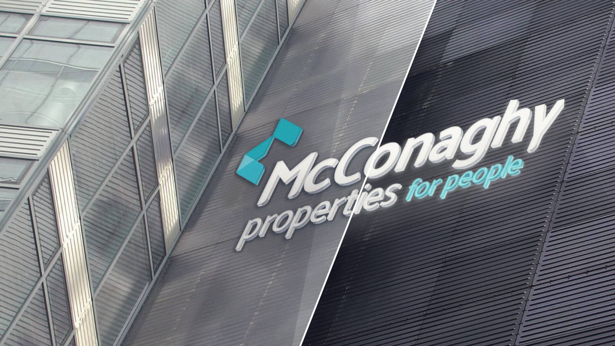 McConaghy Properties new brand identity building signage
