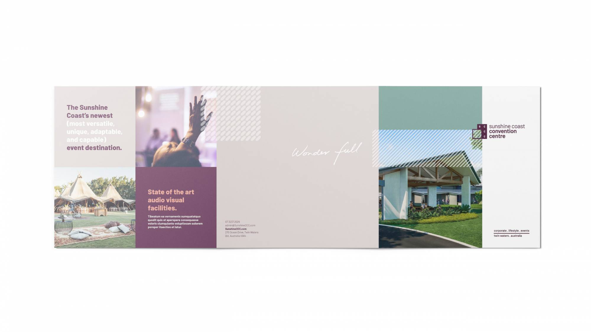 Sunshine Coast Convention Centre - Booklet internal spread- Brand structure