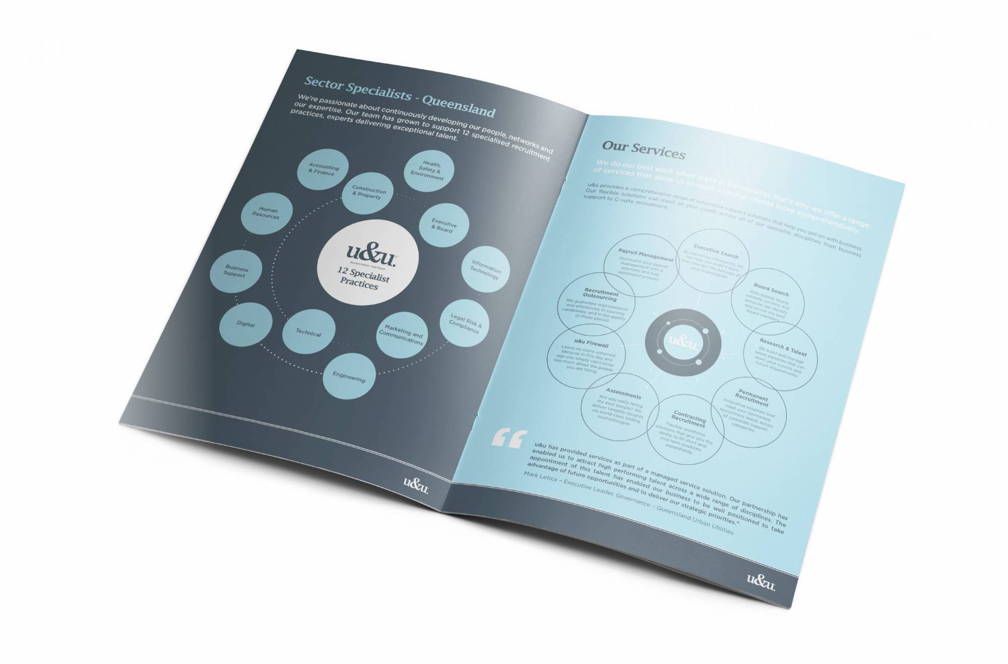 collateral design and production of u&u recruitment partners