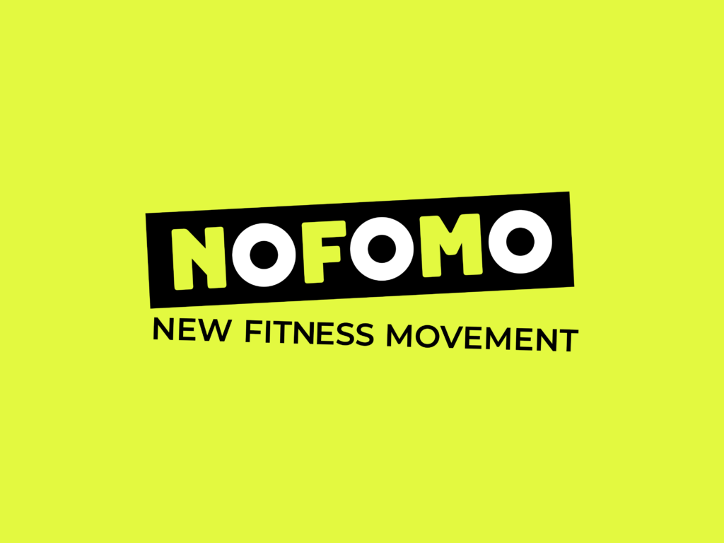 NOFOMO - New Fitness Movement logo- unique brand identity