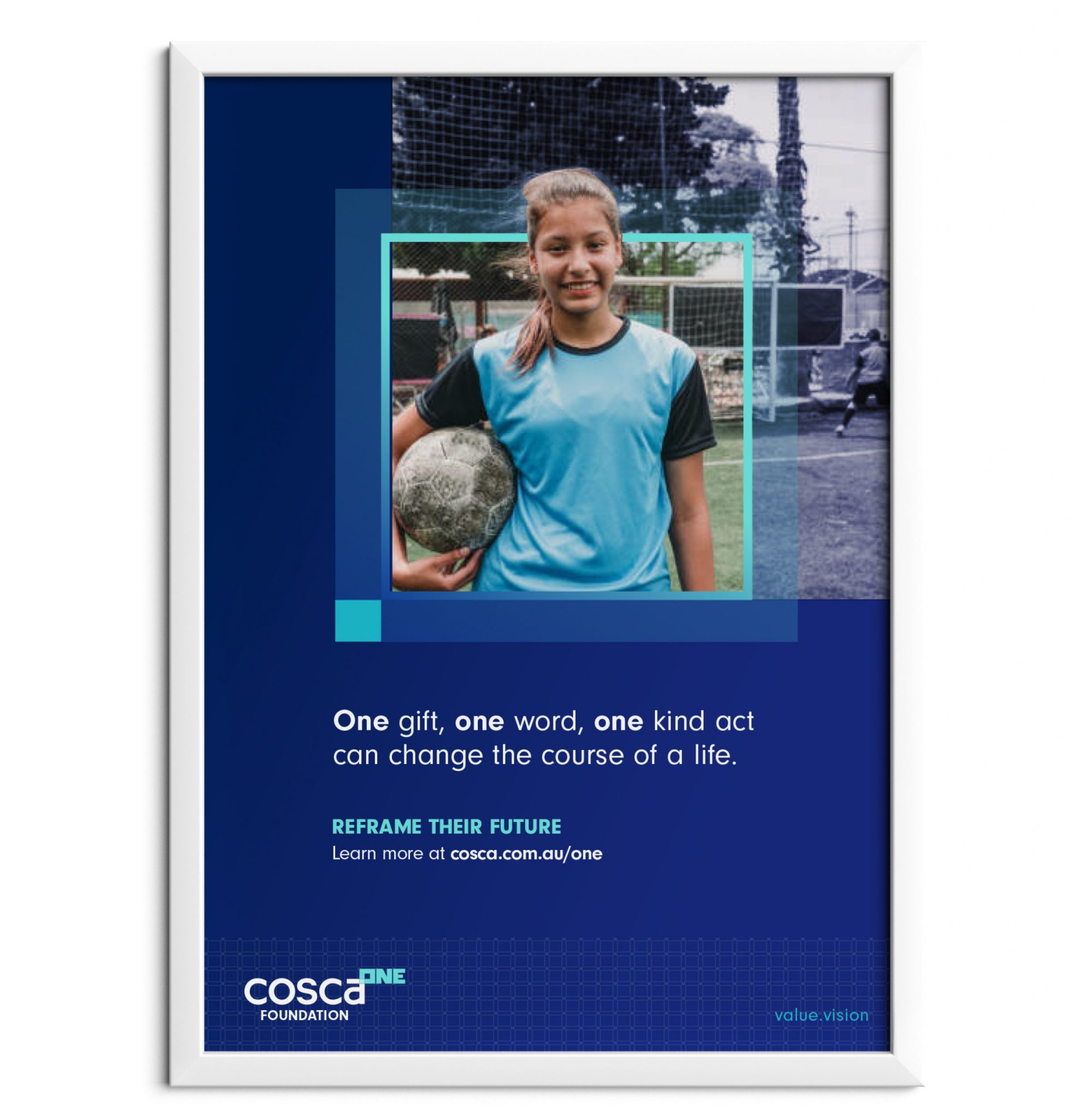 Poster collateral design for Cosca One Foundation brand
