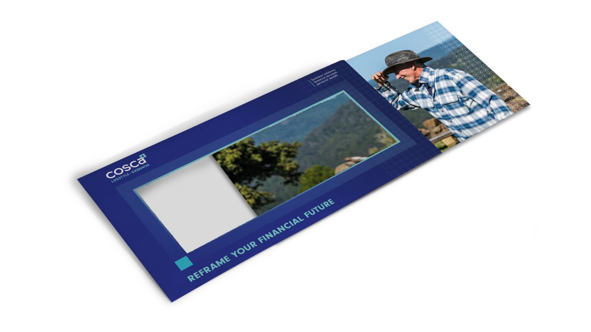 New brand direct mail piece collateral design to launch new brand