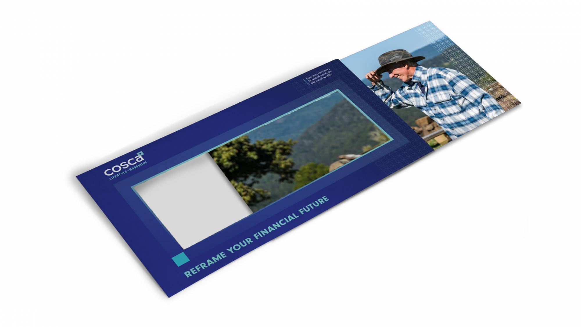 New brand direct mail piece collateral design to launch new brand