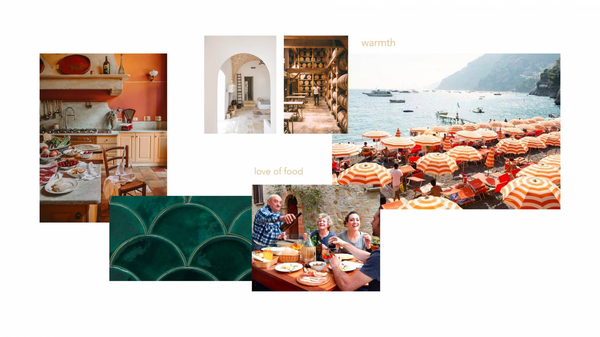 Imagery inspiration for Italian cafe brand