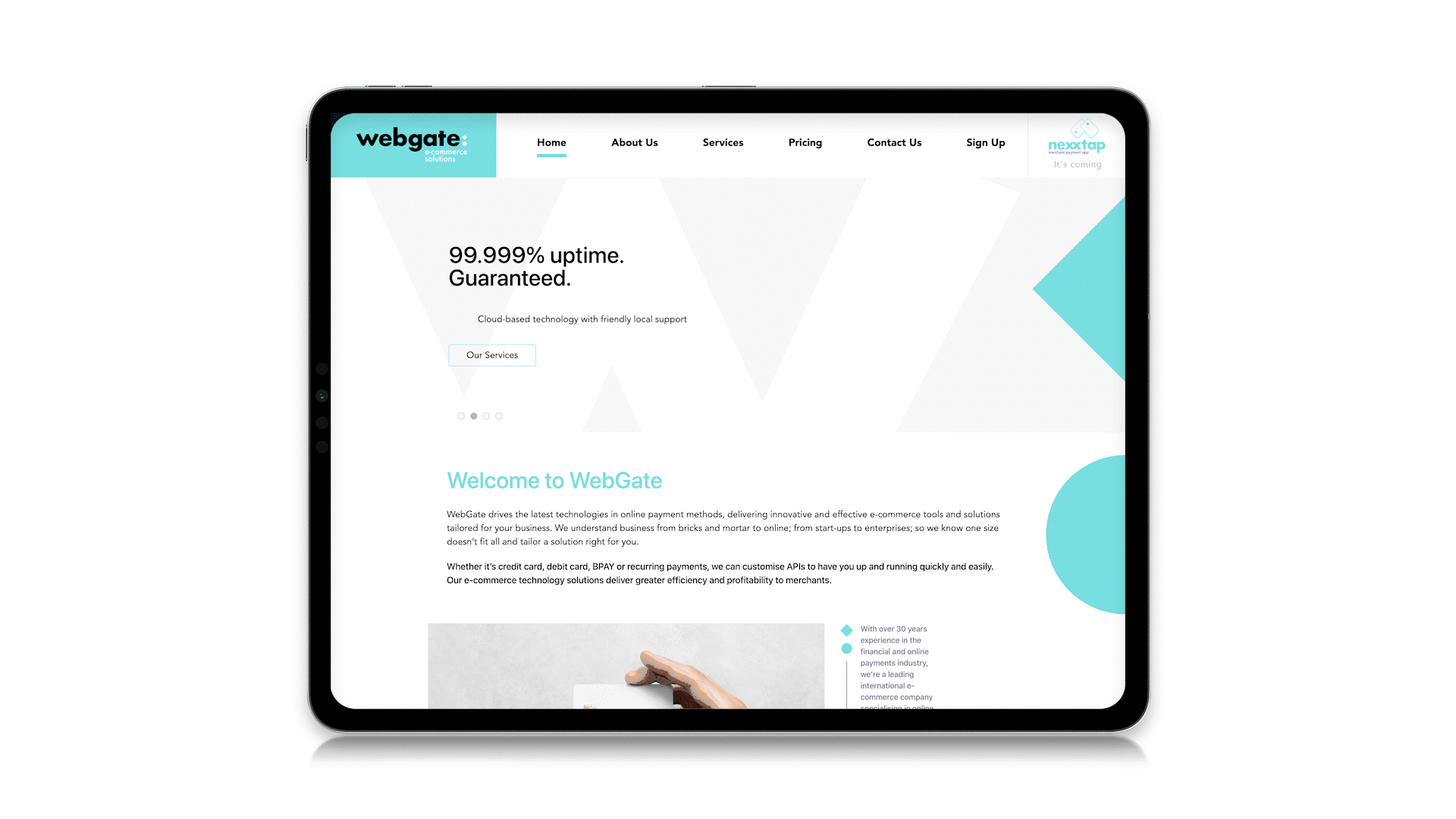 Video of webgate website design that shows new brand positioning