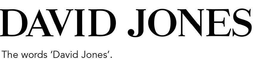 David Jones word mark logo - brand governance DAIS
