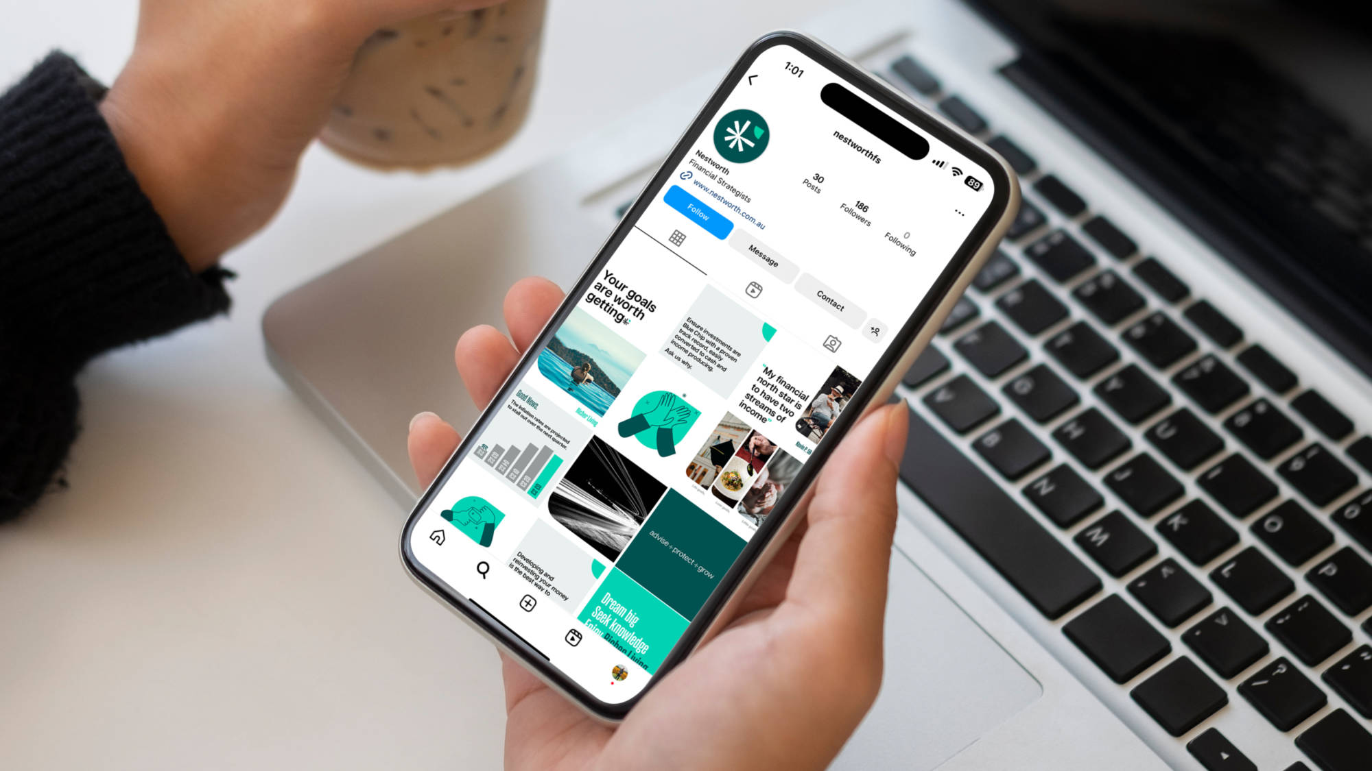 social media designs for financial strategists Nestworth