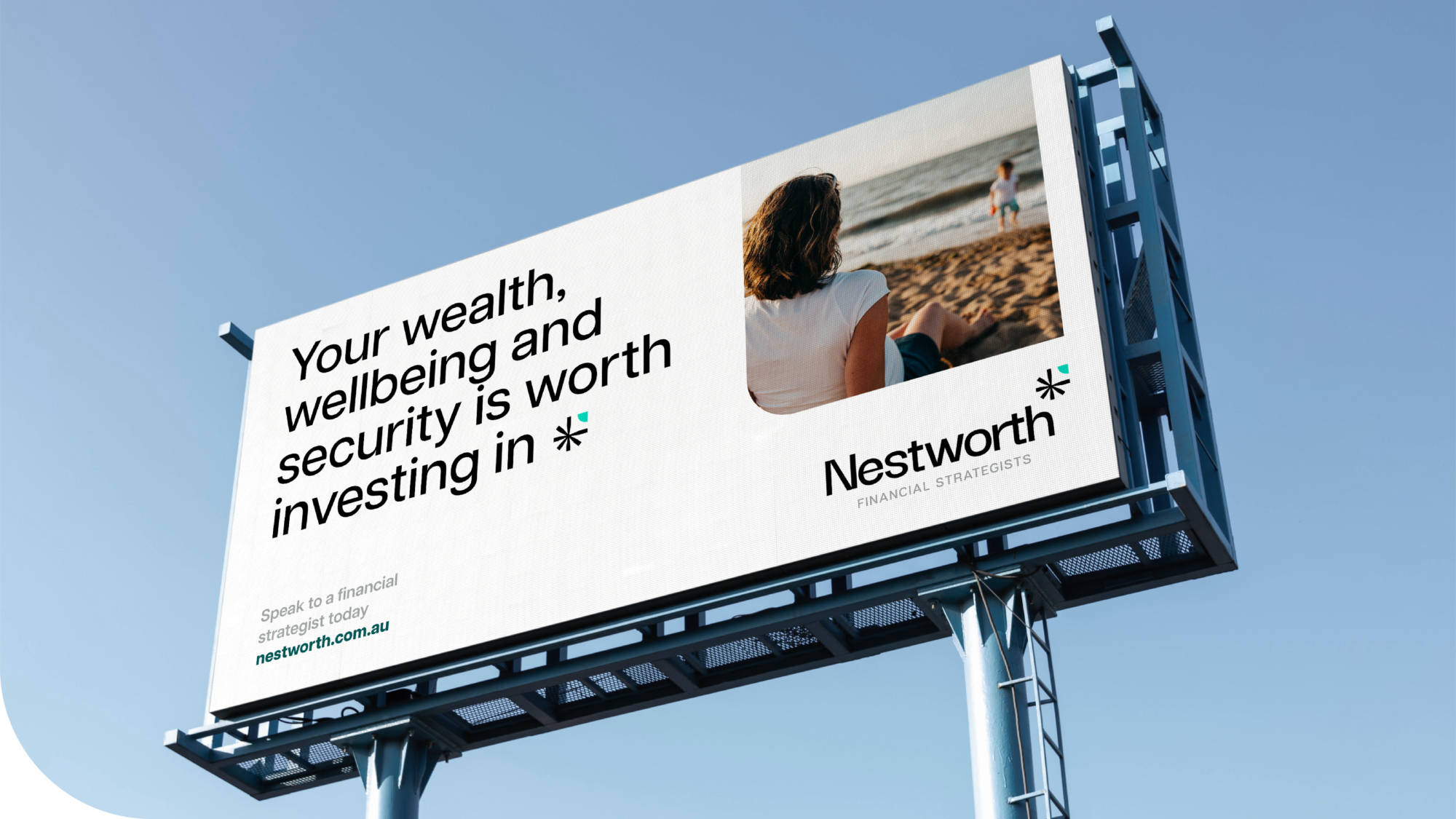 billboard mockup application using new brand Nestworth